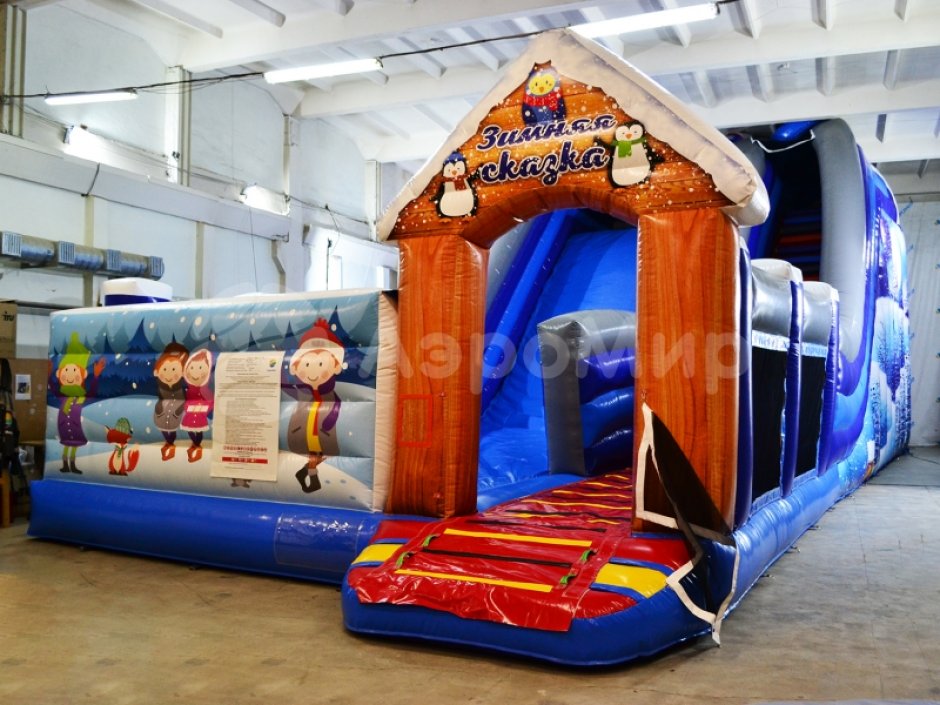 Надувная горка БС-102 «Зимняя сказка»