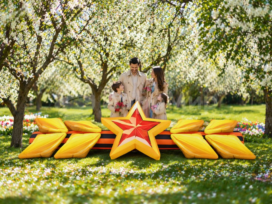 Звезда с колосьями на 9 Мая