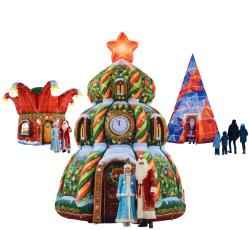 Оформление резиденции Деда Мороза, приемная, дом и декорации