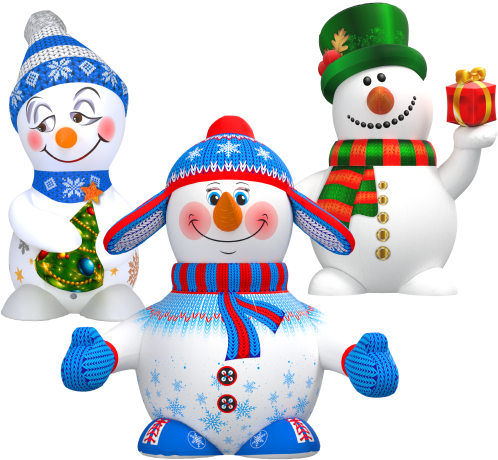 Надувные снеговики большие для улицы светящиеся