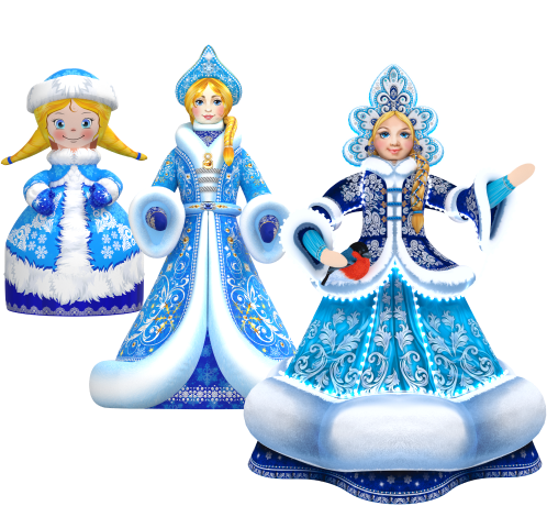 Надувная Снегурочка для улицы светящаяся Новый год