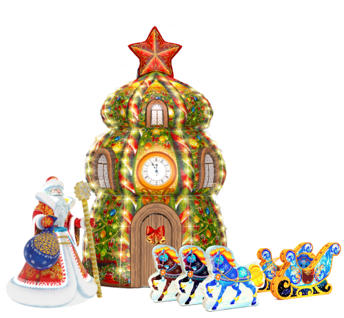 Оформление резиденции Деда Мороза, приемная, дом и декорации