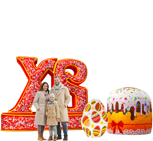 Оформление на Пасху, надувные фигуры и декорации