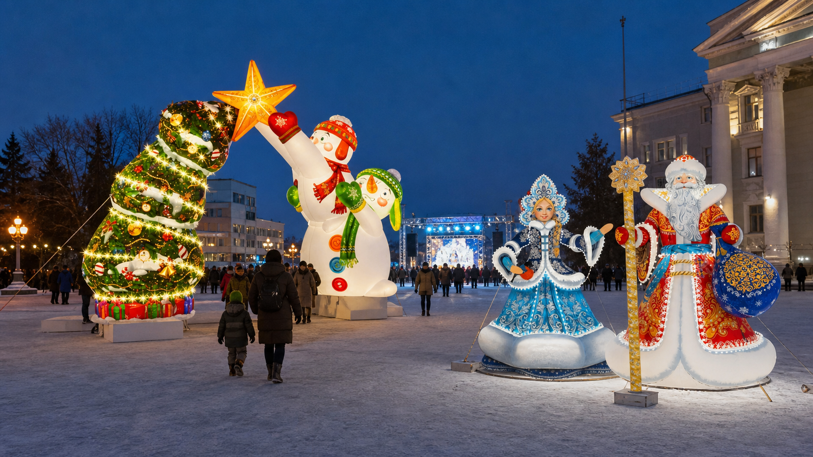 Временный арт-объект для городского новогоднего праздника