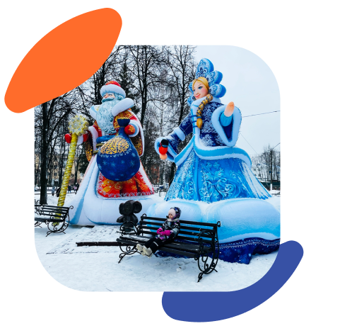 Большие новогодние надувные фигуры для улицы