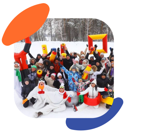 Новогодний тимбилдинг с командным игровым реквизитом