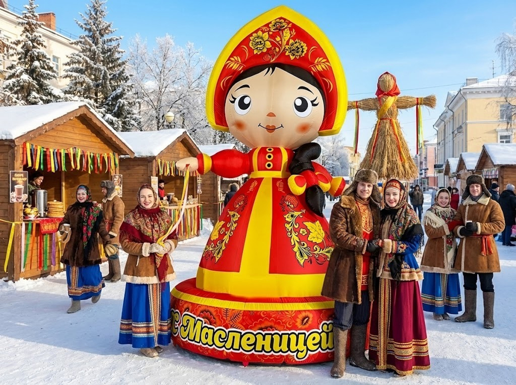 Надувное оформление Масленицы