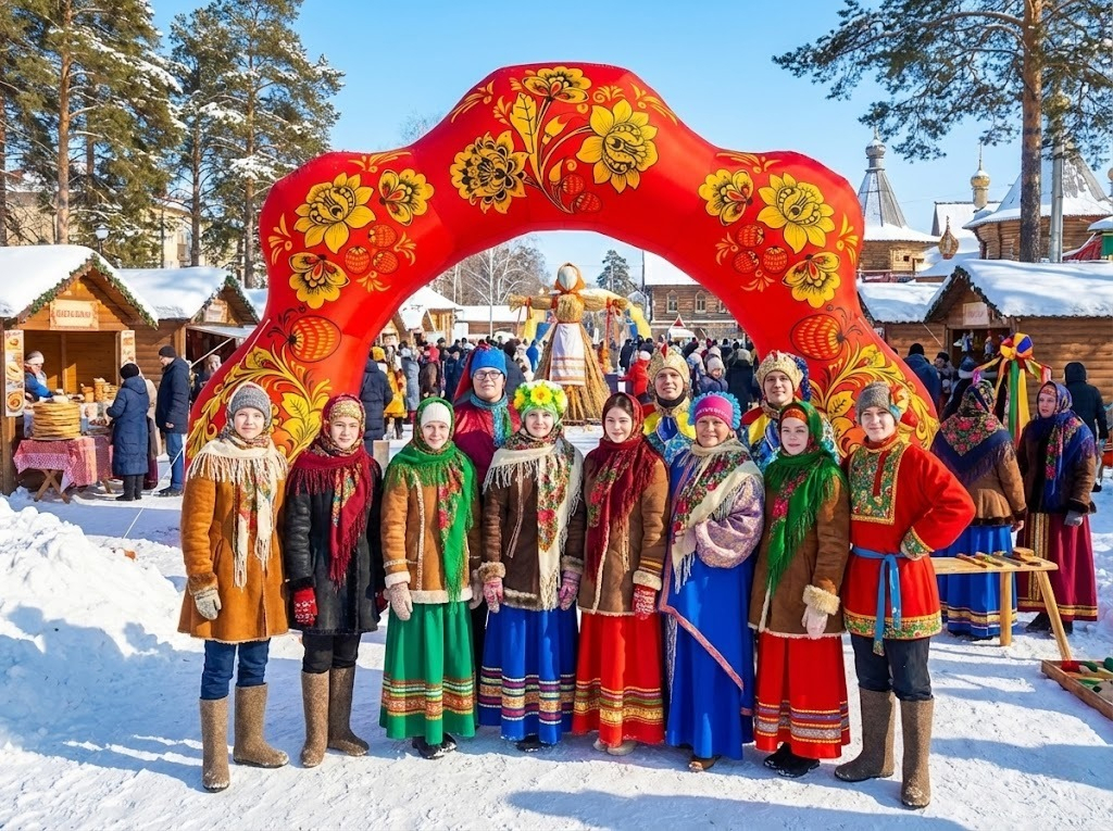 Надувное оформление Масленицы