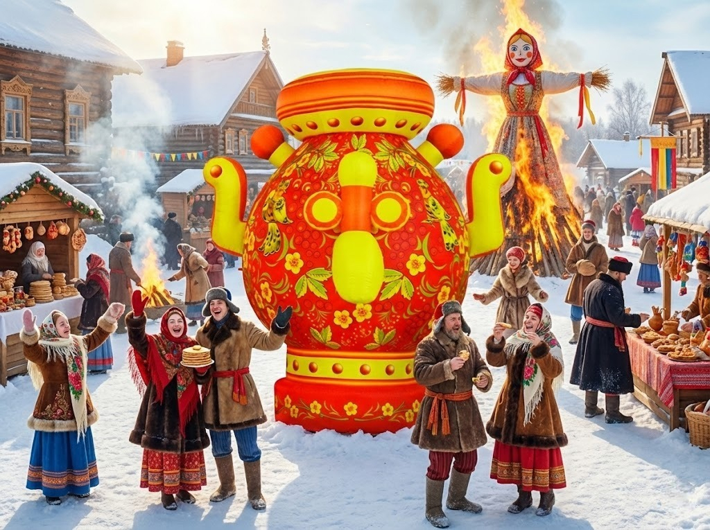 Надувное оформление Масленицы