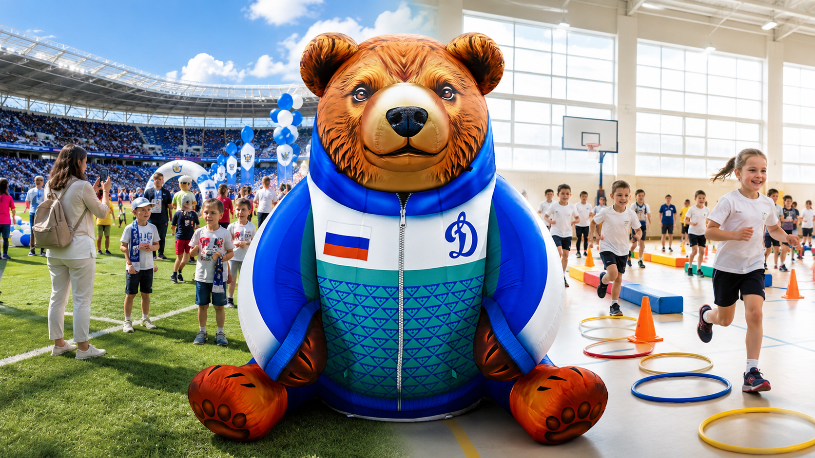 Применение индивидуальной надувной фигуры медведя