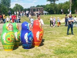 Большие кегли с мячом