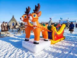 Рождественские сани и олени