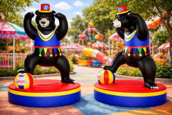 Медведь с мячом