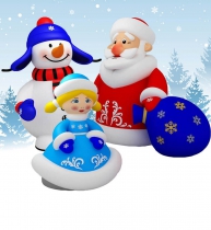Комплект «Дед Мороз, Снегурочка, Снеговик» Стандарт